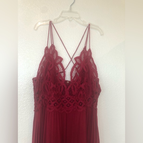 Free People Red Backless Maxi Dress - Picture 4 of 12